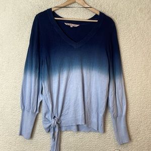 NWT Willow Drive Womens Navy Blue Dip Dye Sweater XS XSMALL